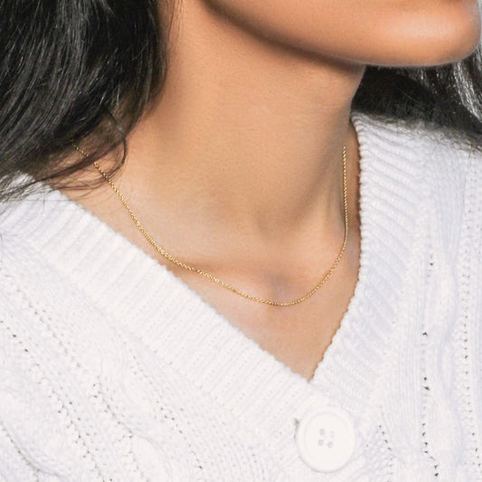 14k Yellow Gold Round Cable Link Chain 1.1mm | Richard Cannon Jewelry