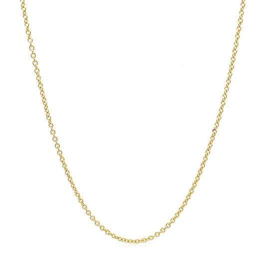 14k Yellow Gold Round Cable Link Chain 1.3mm | Richard Cannon Jewelry