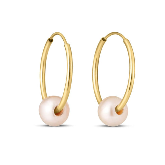 14k Yellow Gold Round Endless Pearl Earring | Richard Cannon Jewelry