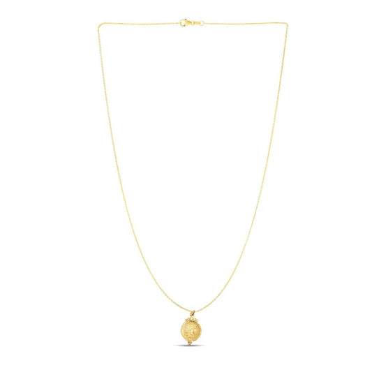 14k Yellow Gold with Round Roman Coin Pendant | Richard Cannon Jewelry