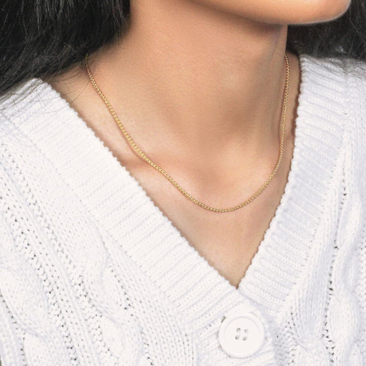 14k Yellow Gold Round Wheat Chain 1.5mm | Richard Cannon Jewelry