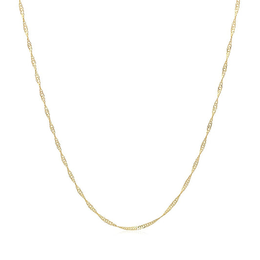 14k Yellow Gold Singapore Chain 0.6mm | Richard Cannon Jewelry