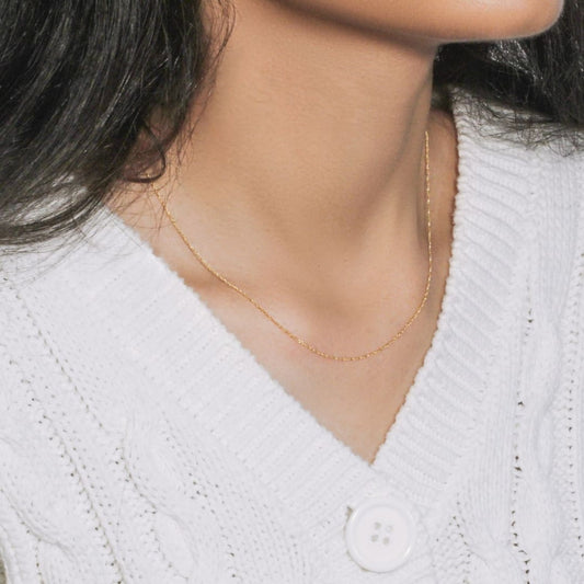 14k Yellow Gold Singapore Chain 0.8mm | Richard Cannon Jewelry