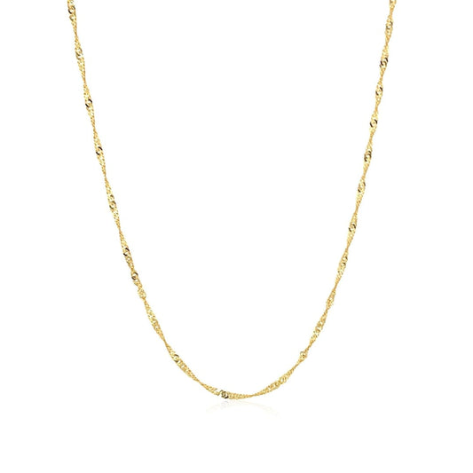 14k Yellow Gold Singapore Chain 1.5mm | Richard Cannon Jewelry