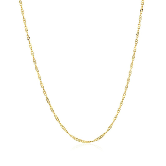 14k Yellow Gold Singapore Style Adjustable Chain (1.1 mm) | Richard Cannon Jewelry