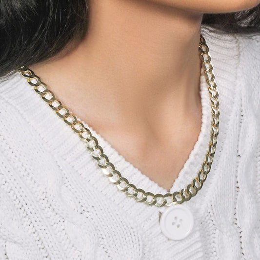 14k Yellow Gold Solid Curb Chain 10.0mm | Richard Cannon Jewelry