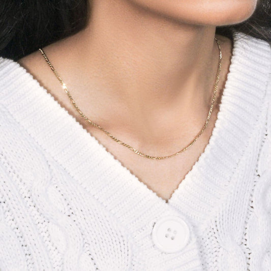 14k Yellow Gold Solid Figaro Chain 1.9mm | Richard Cannon Jewelry