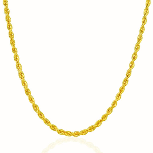 14k Yellow Gold Solid Rope Chain (3.00 mm) | Richard Cannon Jewelry