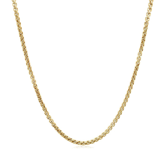 14k Yellow Gold Solid Round Box Chain 1.6 mm | Richard Cannon Jewelry