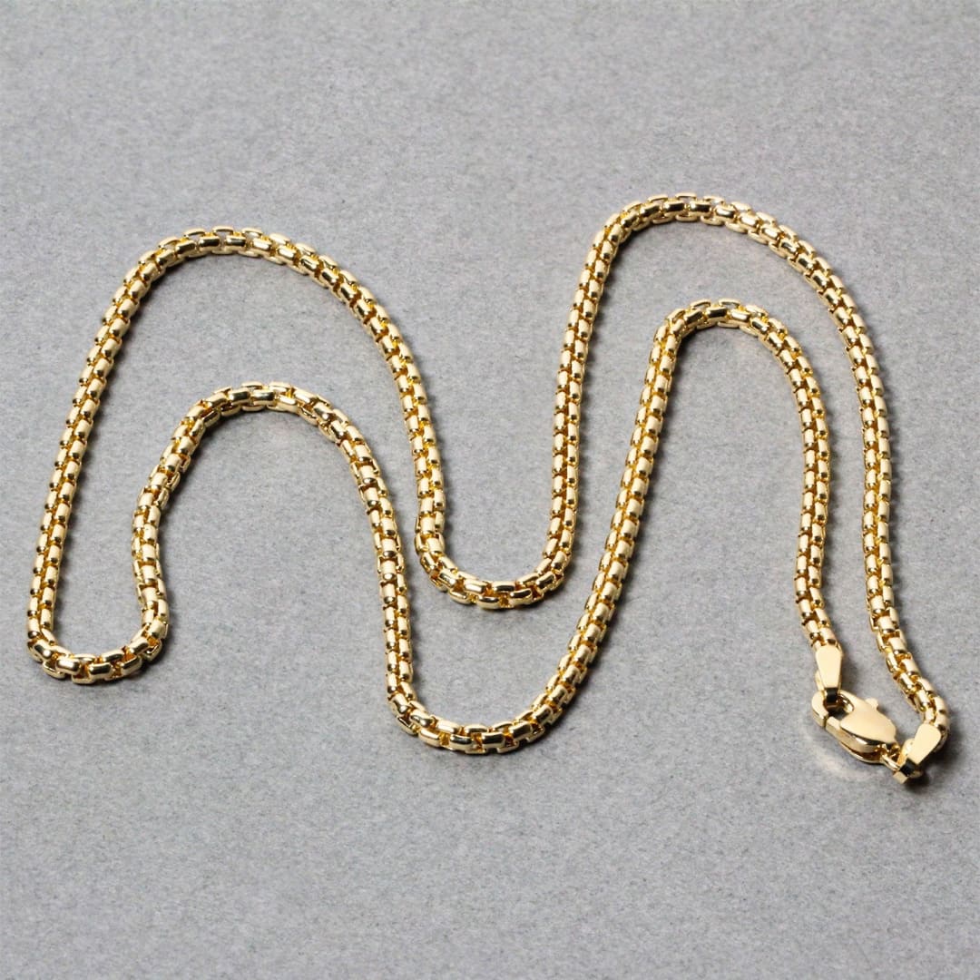 14k Yellow Gold Solid Round Box Chain 2.5 mm | Richard Cannon Jewelry