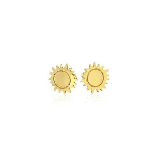 14K Yellow Gold Sun Earrings | Richard Cannon Jewelry