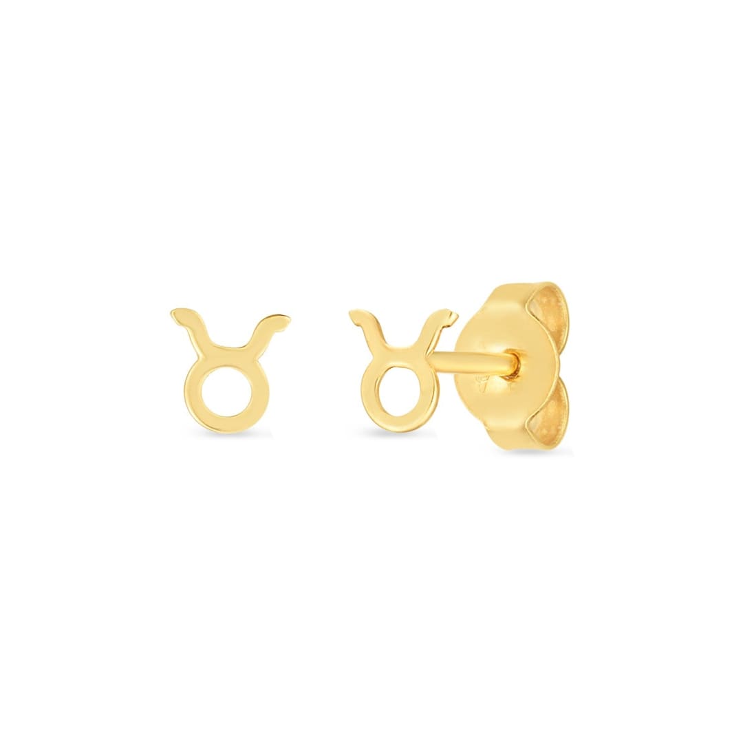 14K Yellow Gold Taurus Stud Earrings | Richard Cannon Jewelry