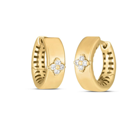 14k Yellow Gold Trilogy Diamond Clover Earrings | Richard Cannon Jewelry