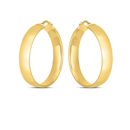 14k Yellow Gold Wedding Band Hoops (35mm) | Richard Cannon Jewelry