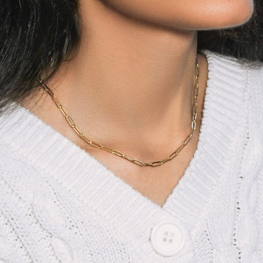 14K Yellow Gold Wide Paperclip Chain (3.3mm) | Richard Cannon Jewelry