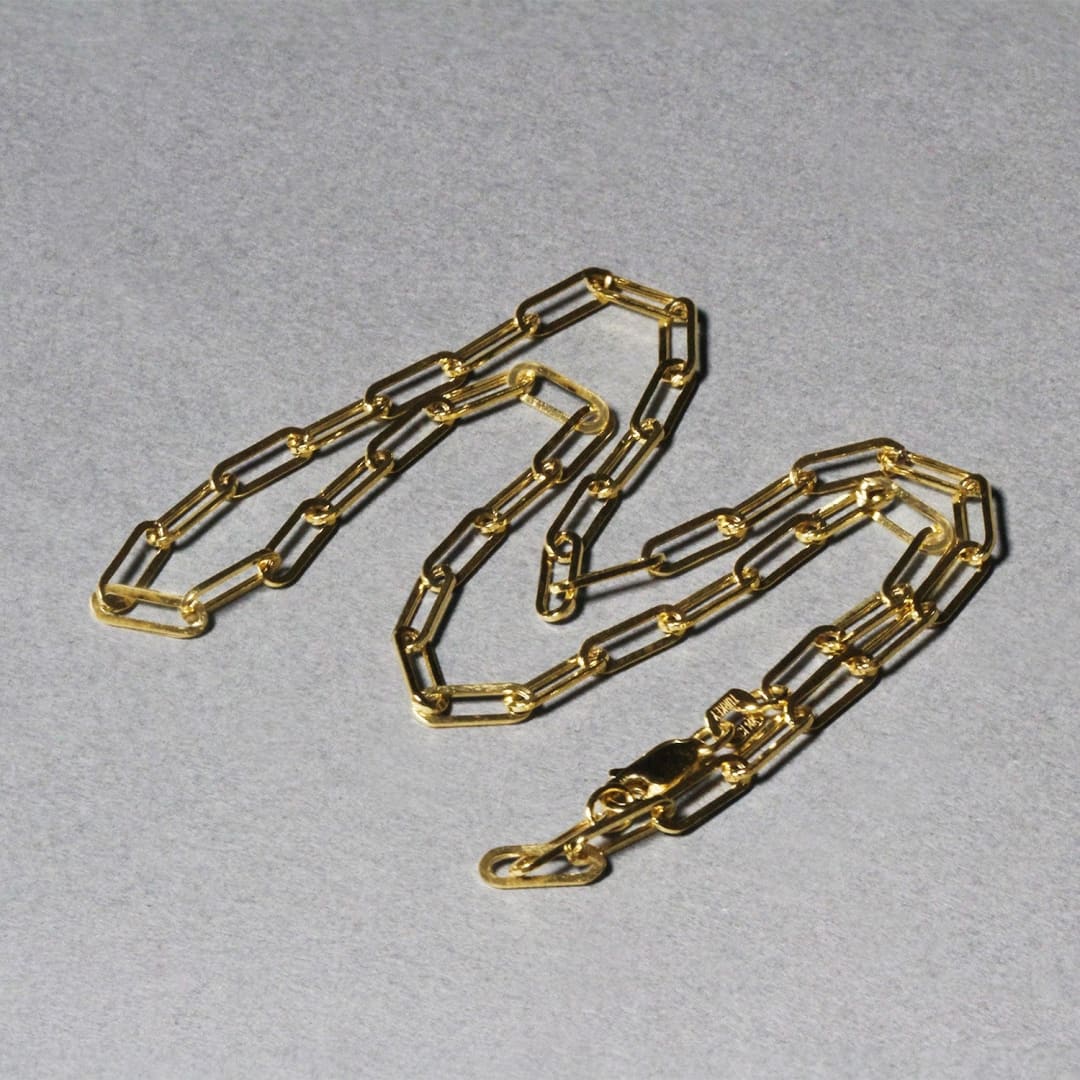 14K Yellow Gold Wide Paperclip Chain (3.3mm) | Richard Cannon Jewelry