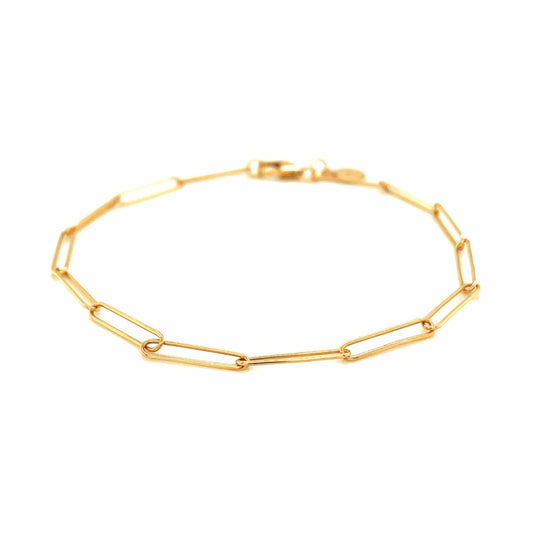 14k Yellow Gold Wire Paperclip Bracelet (2.7mm) | Richard Cannon Jewelry