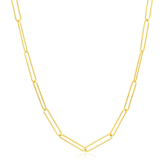 14k Yellow Gold Wire Paperclip Chain (2.7mm) | Richard Cannon Jewelry