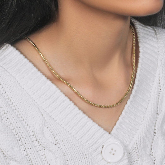 14k Yellow Solid Gold Diamond Cut Round Franco Chain (2.70 mm) | Richard Cannon Jewelry