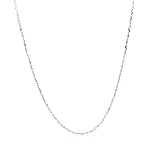 18k White Gold Diamond Cut Cable Link Chain 0.8mm | Richard Cannon Jewelry