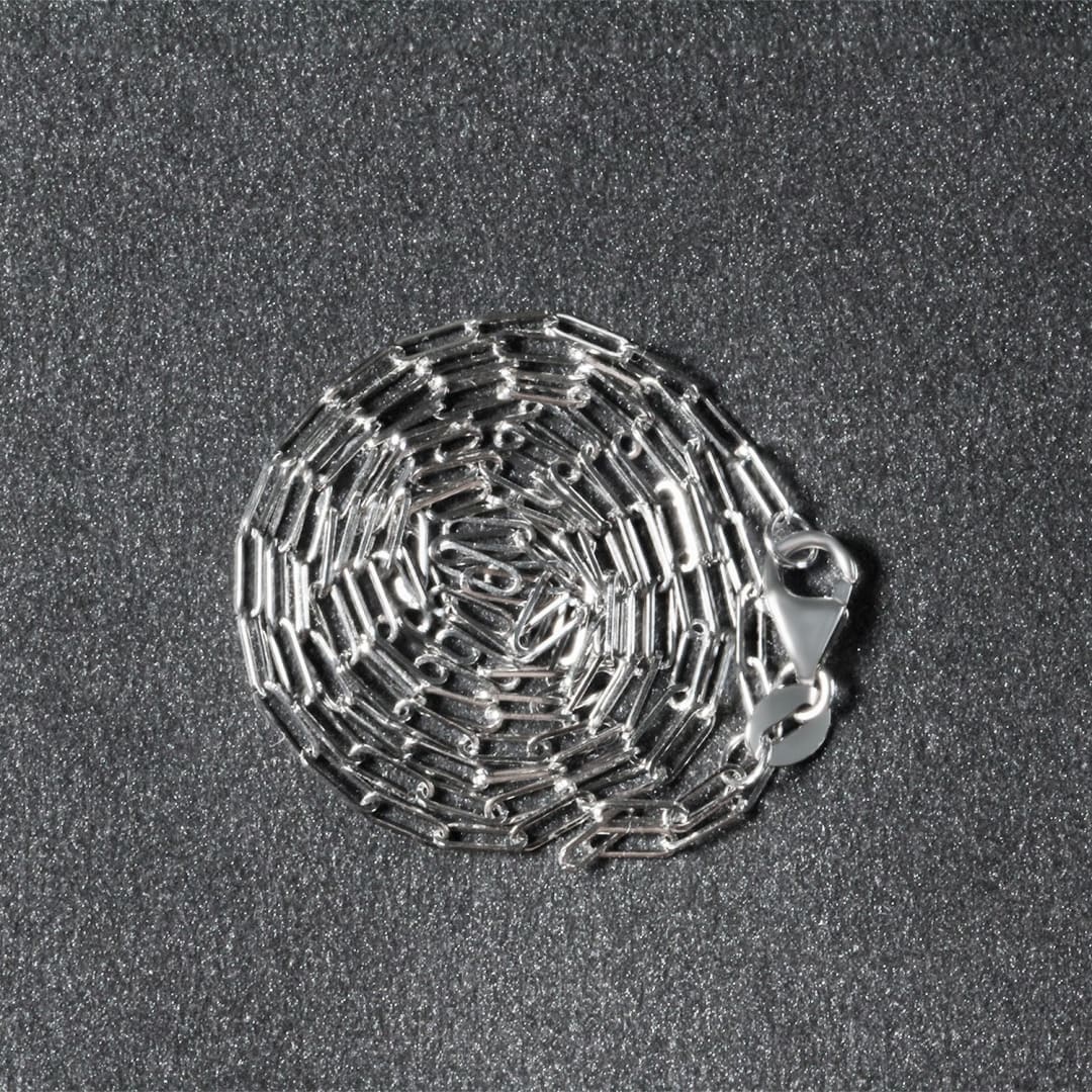 18K White Gold Fine Paperclip Chain (1.5mm) | Richard Cannon Jewelry