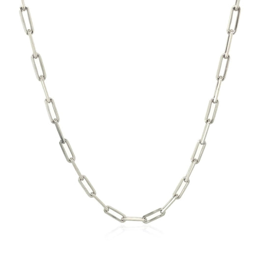 18K White Gold Paperclip Chain (2.5mm) | Richard Cannon Jewelry