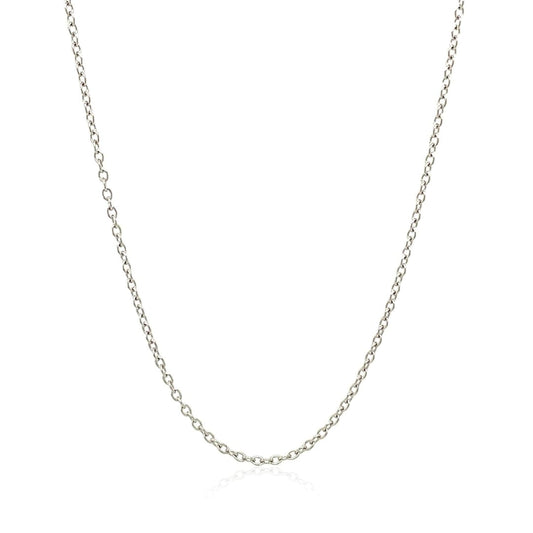 18k White Gold Round Cable Chain 1.5mm | Richard Cannon Jewelry