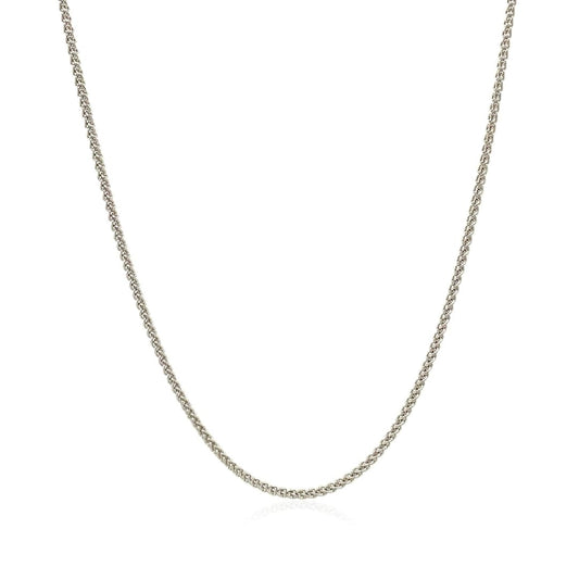 18k White Gold Round Wheat Chain 1.4mm | Richard Cannon Jewelry