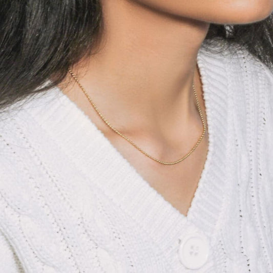 18k Yellow Gold Bead Chain 1.5mm | Richard Cannon Jewelry