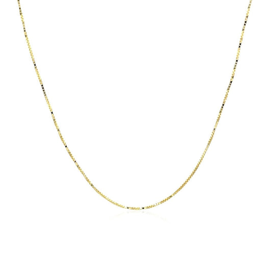 18k Yellow Gold Box Chain 0.6mm | Richard Cannon Jewelry