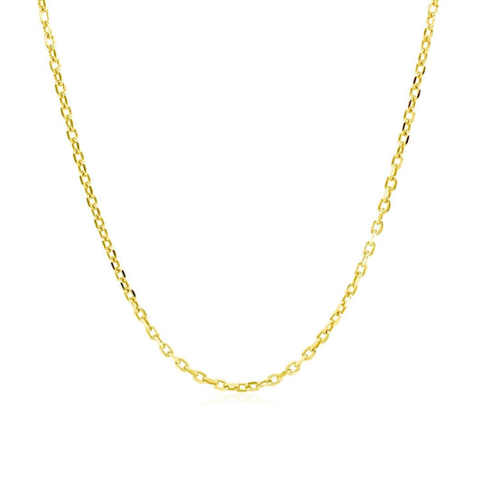 18k Yellow Gold Diamond Cut Cable Link Chain 1.5mm | Richard Cannon Jewelry