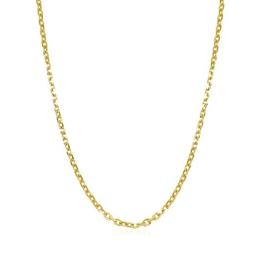 18k Yellow Gold Diamond Cut Cable Link Chain 1.9mm | Richard Cannon Jewelry