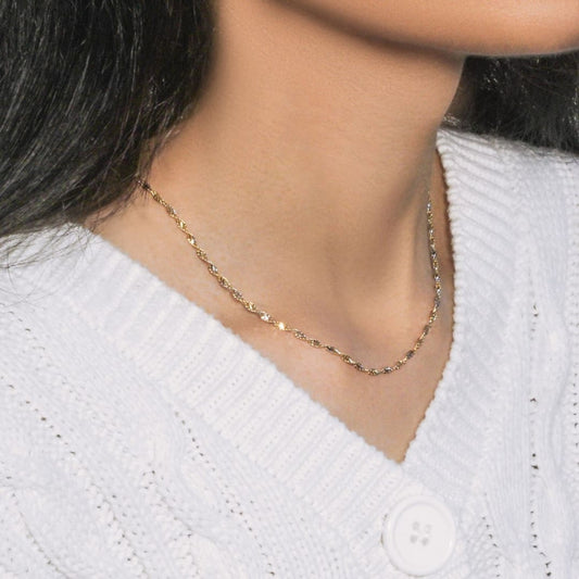 2.0mm 14k Two-Tone Gold Singapore Chain | Richard Cannon Jewelry