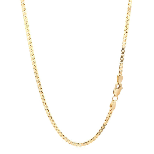 2.0mm 14k Yellow Gold Semi Solid Box Chain | Richard Cannon Jewelry