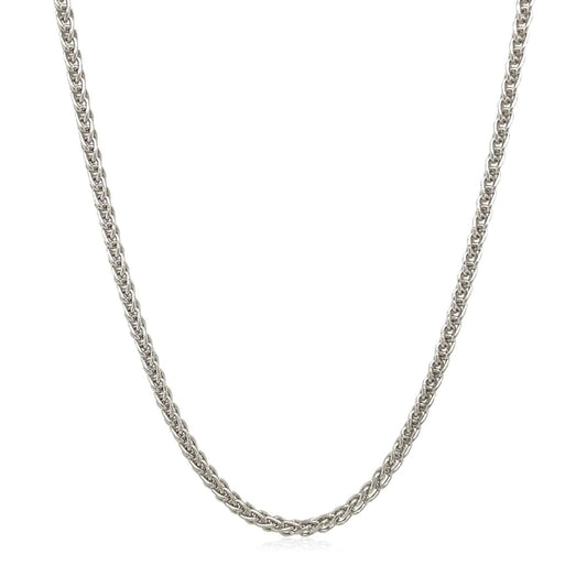 2.1mm 14k White Gold Round Wheat Chain | Richard Cannon Jewelry