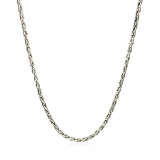 2.2mm Sterling Silver Rhodium Plated Wheat Chain | Richard Cannon Jewelry
