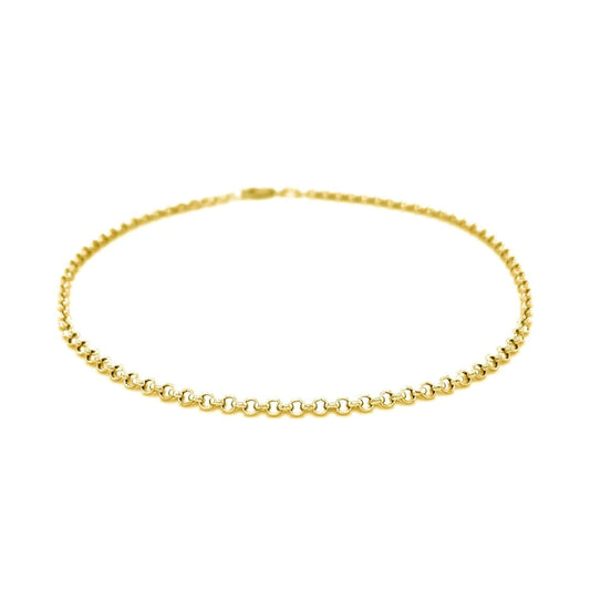 2.3mm 10k Yellow Gold Rolo Anklet | Richard Cannon Jewelry
