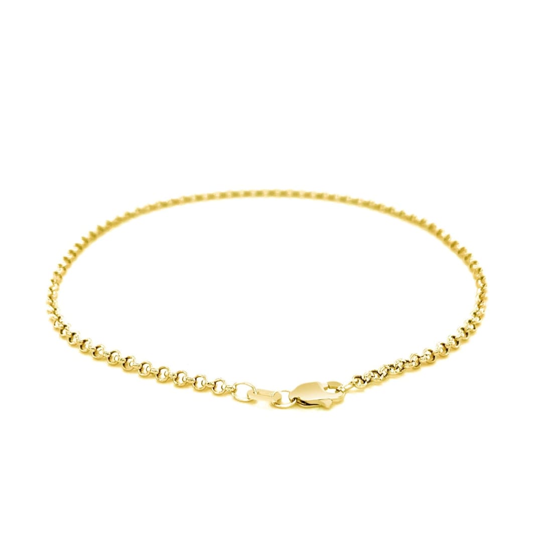 2.3mm 10k Yellow Gold Rolo Anklet | Richard Cannon Jewelry