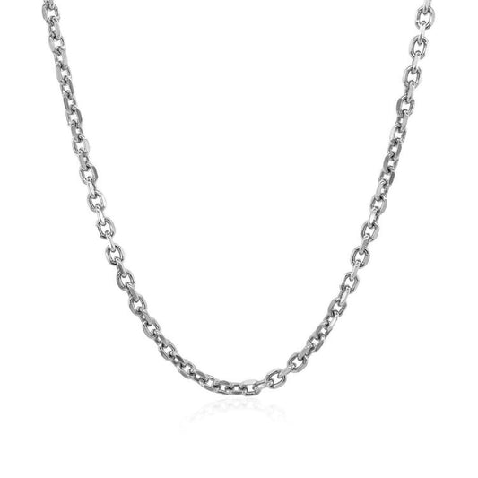 2.3mm 14k White Gold Diamond Cut Cable Link Chain | Richard Cannon Jewelry