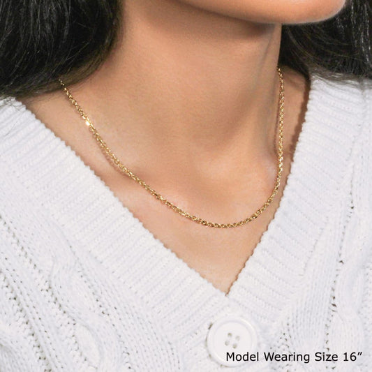 2.3mm 14k Yellow Gold Diamond Cut Cable Link Chain | Richard Cannon Jewelry