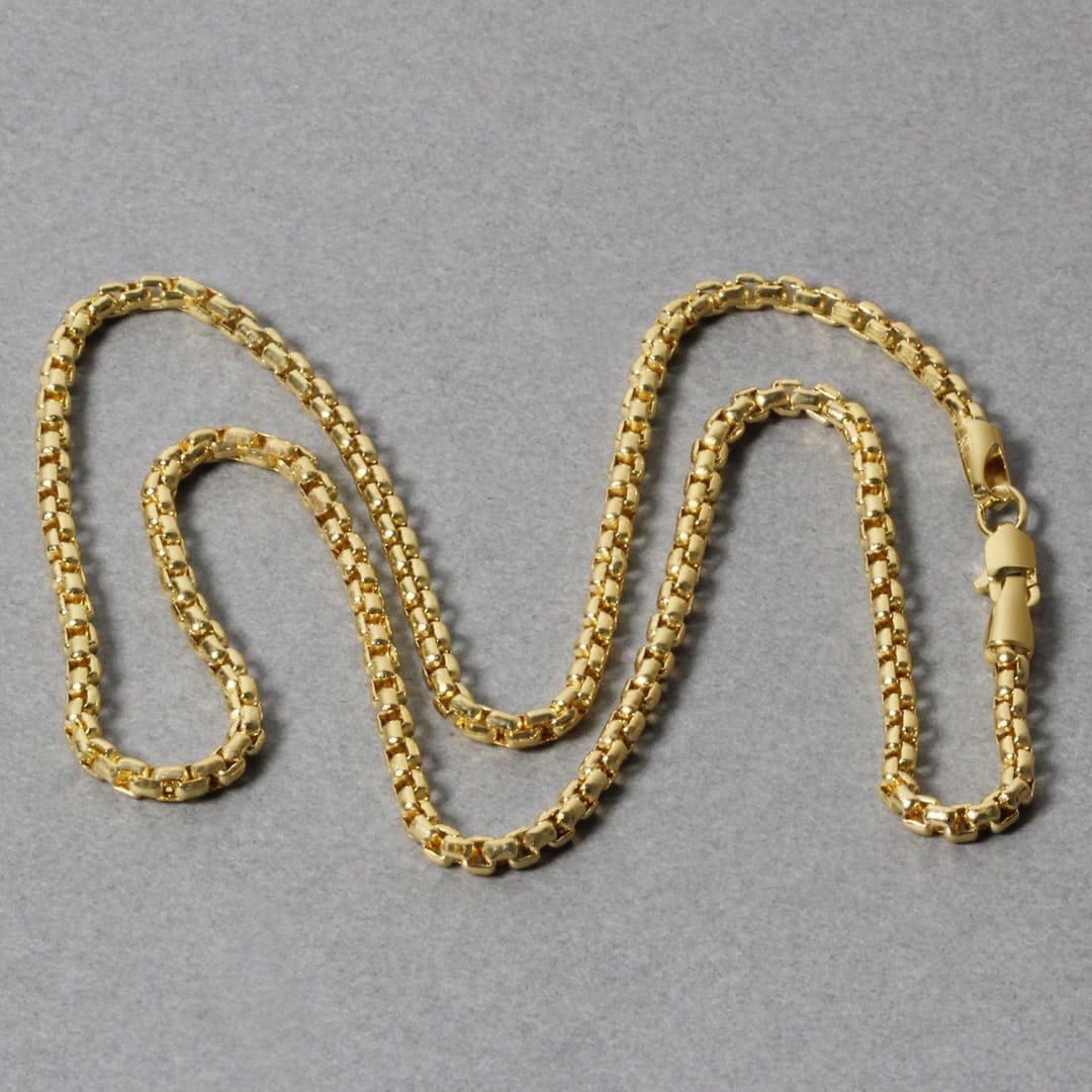 2.4mm 14k Yellow Gold Round Box Chain | Richard Cannon Jewelry