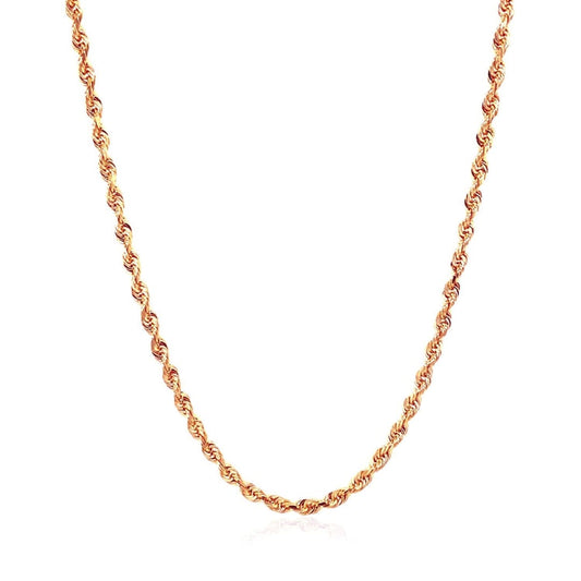 2.5mm 14k Rose Gold Solid Diamond Cut Rope Chain | Richard Cannon Jewelry