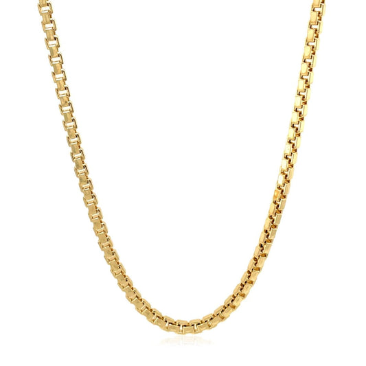 2.5mm 14k Yellow Gold Semi Solid Box Chain | Richard Cannon Jewelry