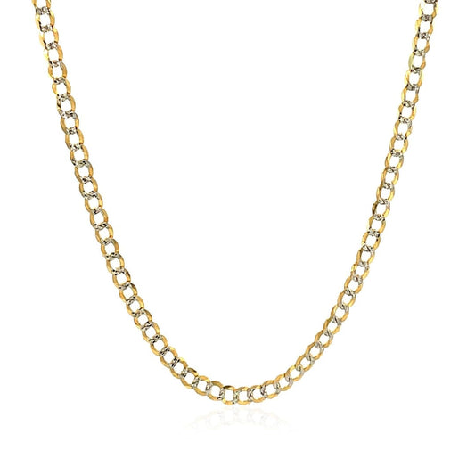 2.6 mm 14k Two Tone Gold Pave Curb Chain | Richard Cannon Jewelry