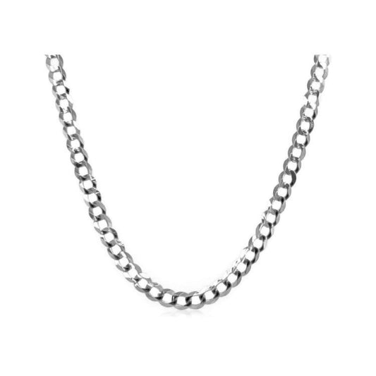 2.6mm 14k White Gold Solid Curb Chain | Richard Cannon Jewelry