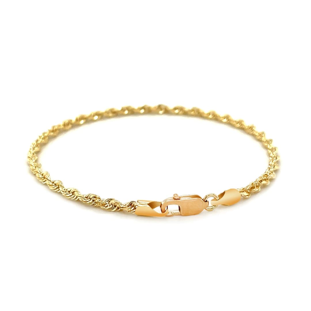 2.75mm 10k Yellow Gold Solid Diamond Cut Rope Bracelet | Richard Cannon Jewelry