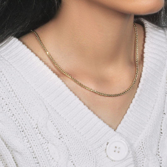 2.7mm 14k Yellow Gold Lite Diamond Cut Round Franco Chain | Richard Cannon Jewelry