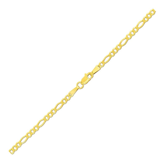 2.8mm 14k Yellow Gold Figaro Anklet | Richard Cannon Jewelry