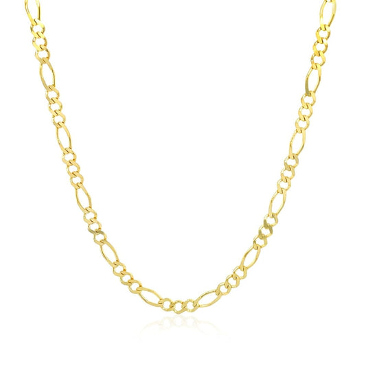 2.8mm 14k Yellow Gold Solid Figaro Chain | Richard Cannon Jewelry