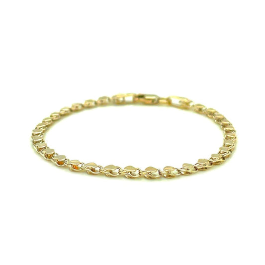 2.9mm 14k Yellow Gold Heart Anklet | Richard Cannon Jewelry